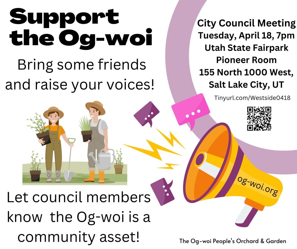 Support the Og-woi by attending the city council meeting and letting council members know that the Og-woi is a community asset.